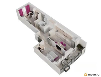 2-комн. квартира, 52.2 м&sup2;