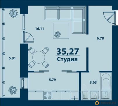 студия, 35.27 м&sup2;