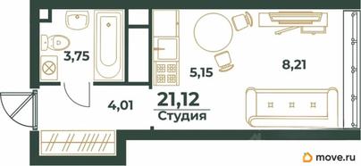 студия, 21.12 м&sup2;