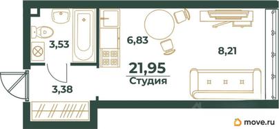 студия, 21.95 м&sup2;