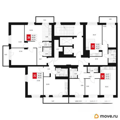 3-комн. квартира, 51.42 м&sup2;