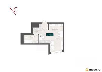 студия, 30.4 м&sup2;