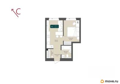 1-комн. квартира, 32.2 м&sup2;
