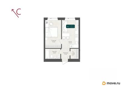 1-комн. квартира, 35.9 м&sup2;