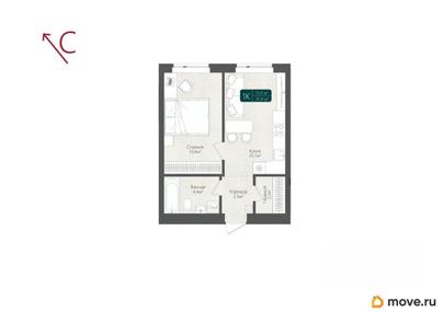 1-комн. квартира, 35.9 м&sup2;