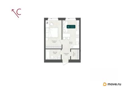 1-комн. квартира, 35.9 м&sup2;