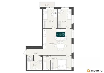 4-комн. квартира, 80.2 м&sup2;