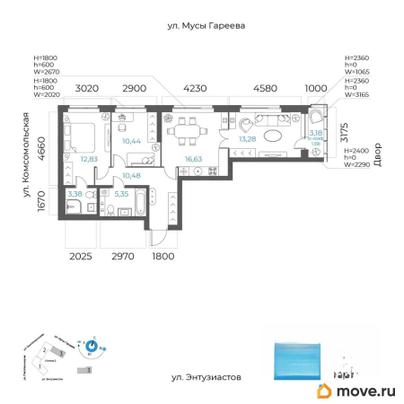 студия, 73.98 м&sup2;