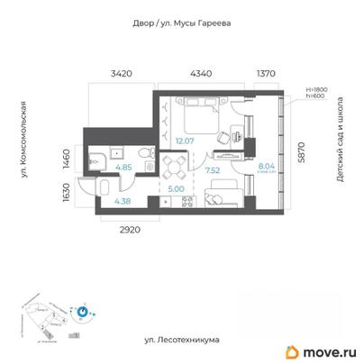 2-комн. квартира, 36.23 м&sup2;