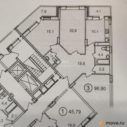 3-комн. квартира, 90.7 м&sup2;