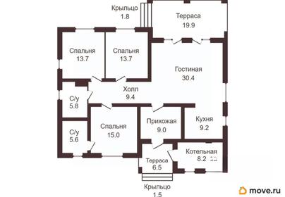 коттедж, 120 м&sup2;, 8.9 сотки