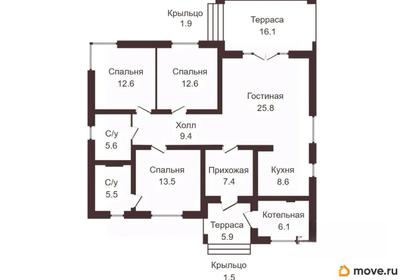 коттедж, 107.1 м&sup2;, 7.7 сотки