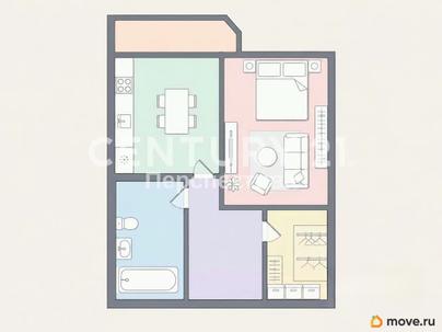 1-комн. квартира, 37.1 м&sup2;