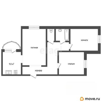 3-комн. квартира, 70 м&sup2;