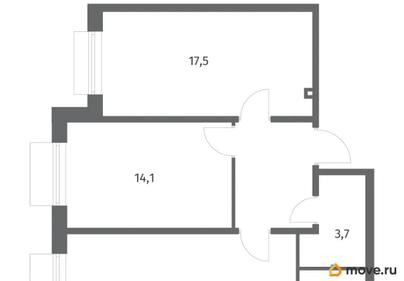 2-комн. квартира, 65.8 м&sup2;