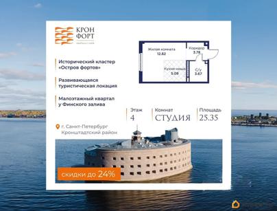 студия, 25.35 м&sup2;