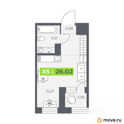 студия, 26.02 м&sup2;