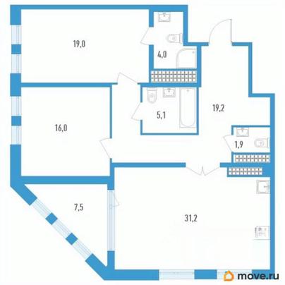 2-комн. квартира, 100.2 м&sup2;