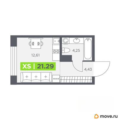 студия, 21.29 м&sup2;