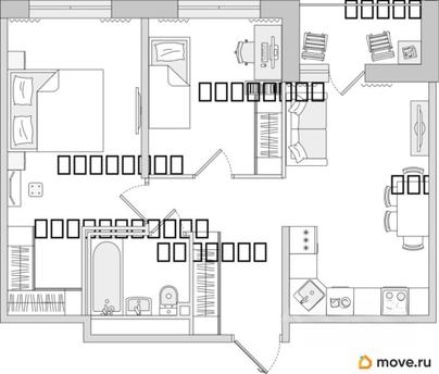 2-комн. квартира, 57.71 м&sup2;