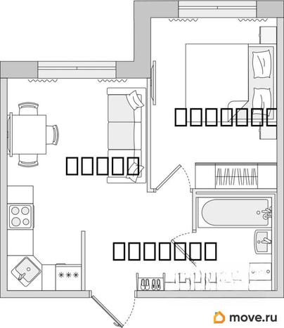 1-комн. квартира, 33.57 м&sup2;