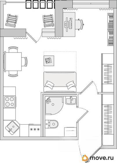 студия, 33.17 м&sup2;