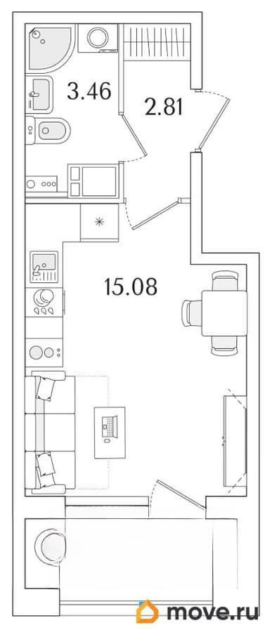 студия, 23.15 м&sup2;