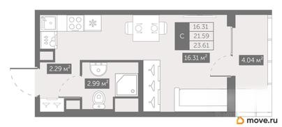 студия, 23.78 м&sup2;