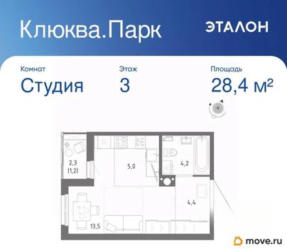 студия, 28.4 м&sup2;