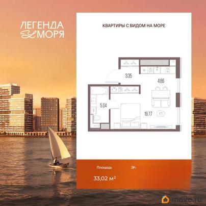 студия, 33.02 м&sup2;