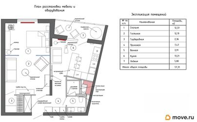 1-комн. квартира, 55 м&sup2;