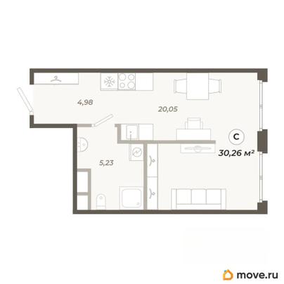 студия, 30.26 м&sup2;