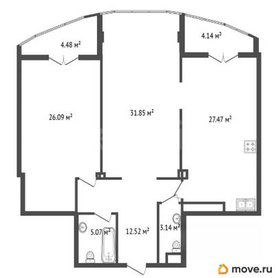 2-комн. квартира, 107 м&sup2;
