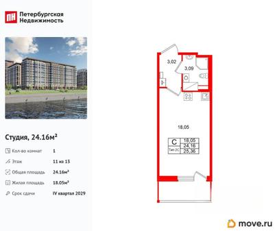 студия, 24.16 м&sup2;