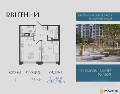 1-комн. квартира, 35 м&sup2;