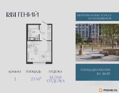 1-комн. квартира, 23 м&sup2;