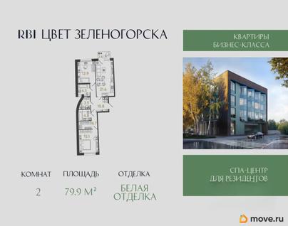 2-комн. квартира, 79.9 м&sup2;