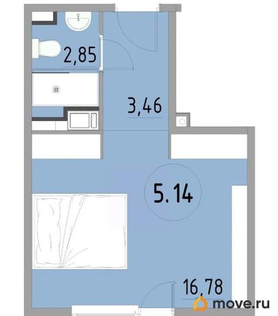 1-комн. апартаменты, 27.66 м&sup2;