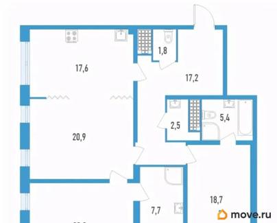 3-комн. квартира, 113.7 м&sup2;