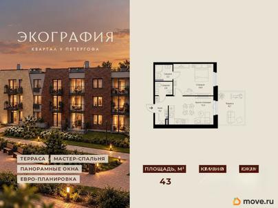 2-комн. квартира, 43 м&sup2;