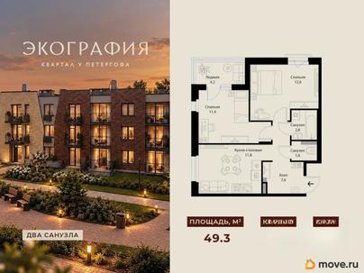 2-комн. квартира, 49.3 м&sup2;