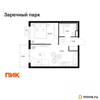 1-комн. квартира, 35.16 м&sup2;