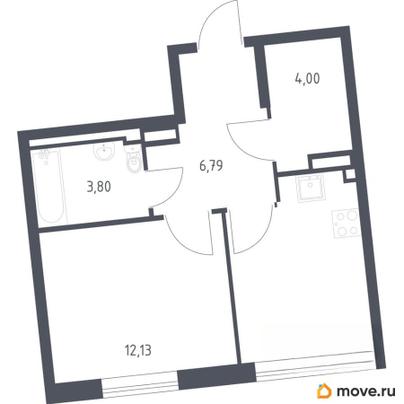 1-комн. квартира, 36.43 м&sup2;