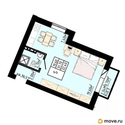 студия, 32.4 м&sup2;