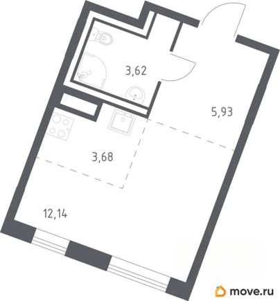 студия, 25.4 м&sup2;