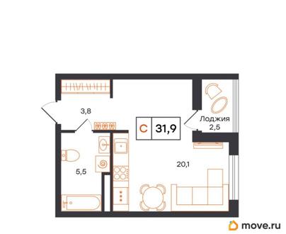 студия, 31.9 м&sup2;