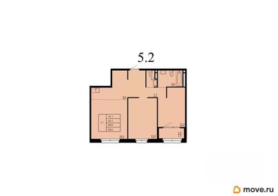 2-комн. квартира, 63.1 м&sup2;
