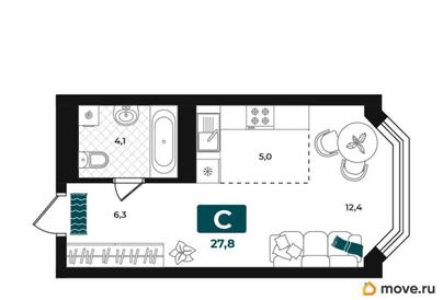 студия, 27.8 м&sup2;