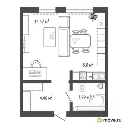 студия, 27.87 м&sup2;