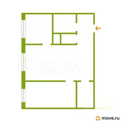 2-комн. квартира, 44.7 м&sup2;
